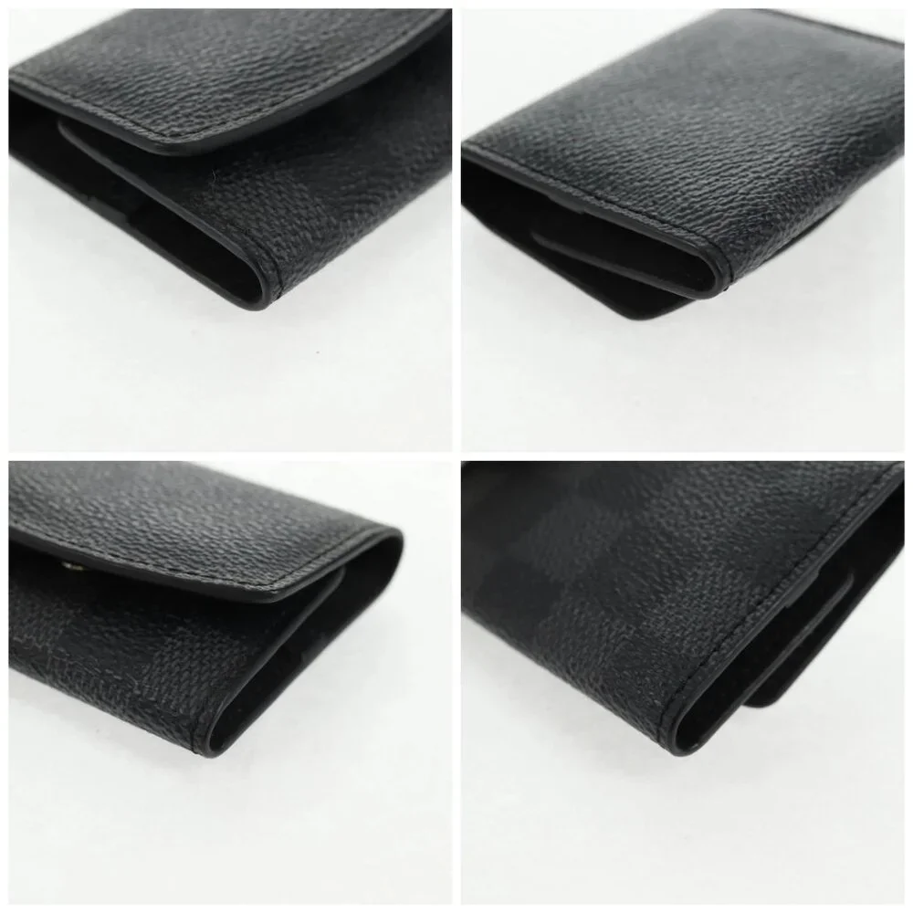 LOUIS VUITTON Damier Graphite Cuff Case Cufflinks M66948 LV Auth 143486V